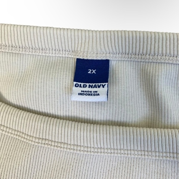 Old Navy Ribbed Tank Dress Midi Length Apron Cami Dress Beige Minimalist Sz 2X - Picture 5 of 12